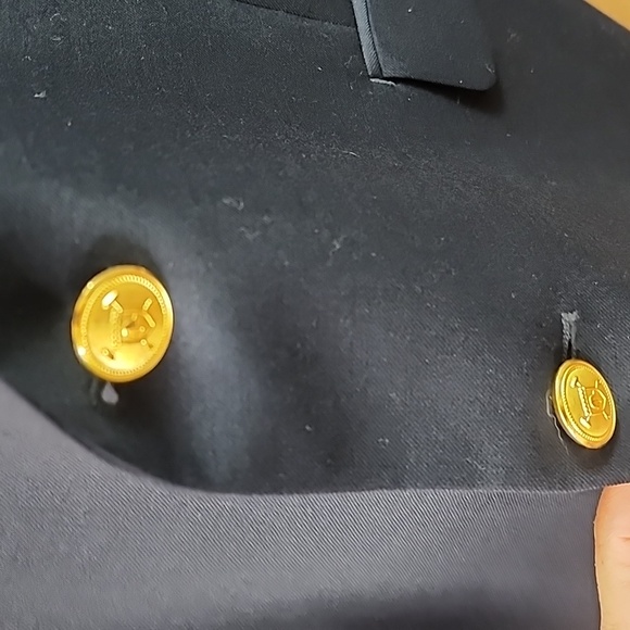 Ralph Lauren Men's 46R Navy Blue Gold Buttons Wool Blazer Sport Coat - Picture 3 of 8